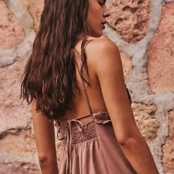 Free People Lovey Maxi Dress in BROWNIE XL NWT - Picture 5 of 8